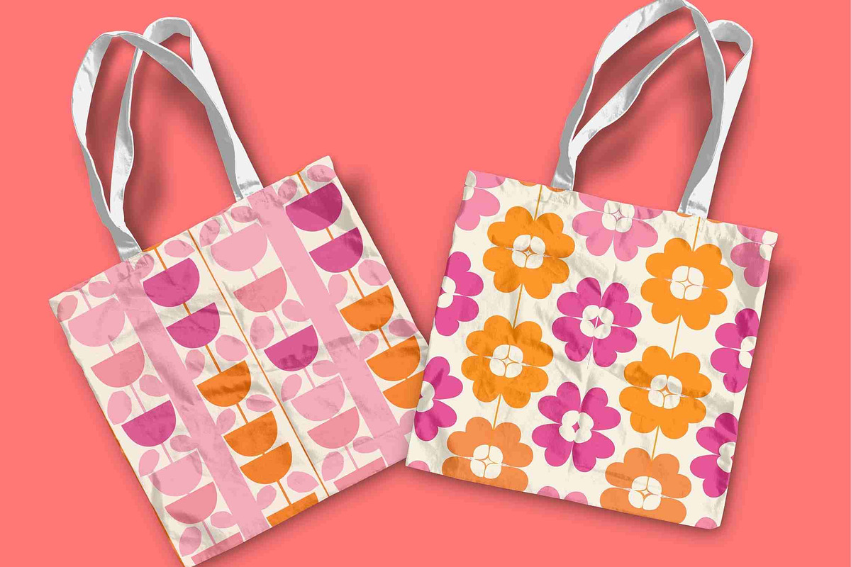 Pink & Orange Retro Scandi Geometric, a Pattern Graphic by Pattern Whimsy (Photo 7 of 8)