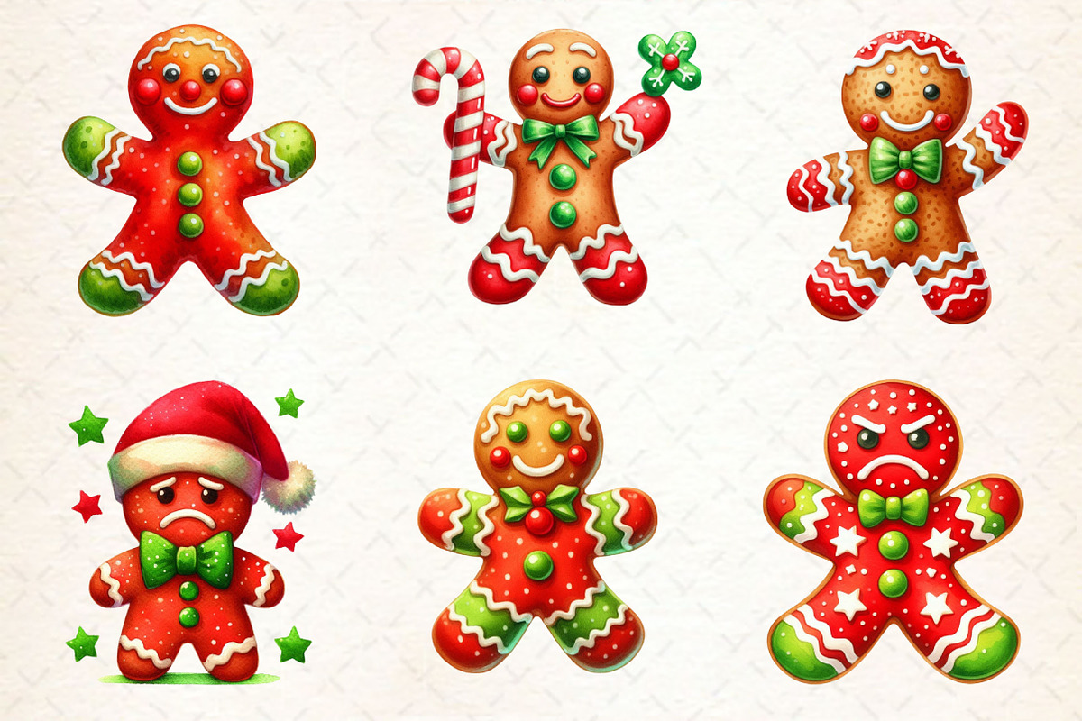 Funny Gingerbread Man Clipart PNG, a Work Illustration by Dream Creation (Photo 2 of 5)