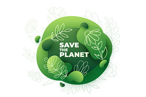 Green background, save the planet, an Illustration by Zaie