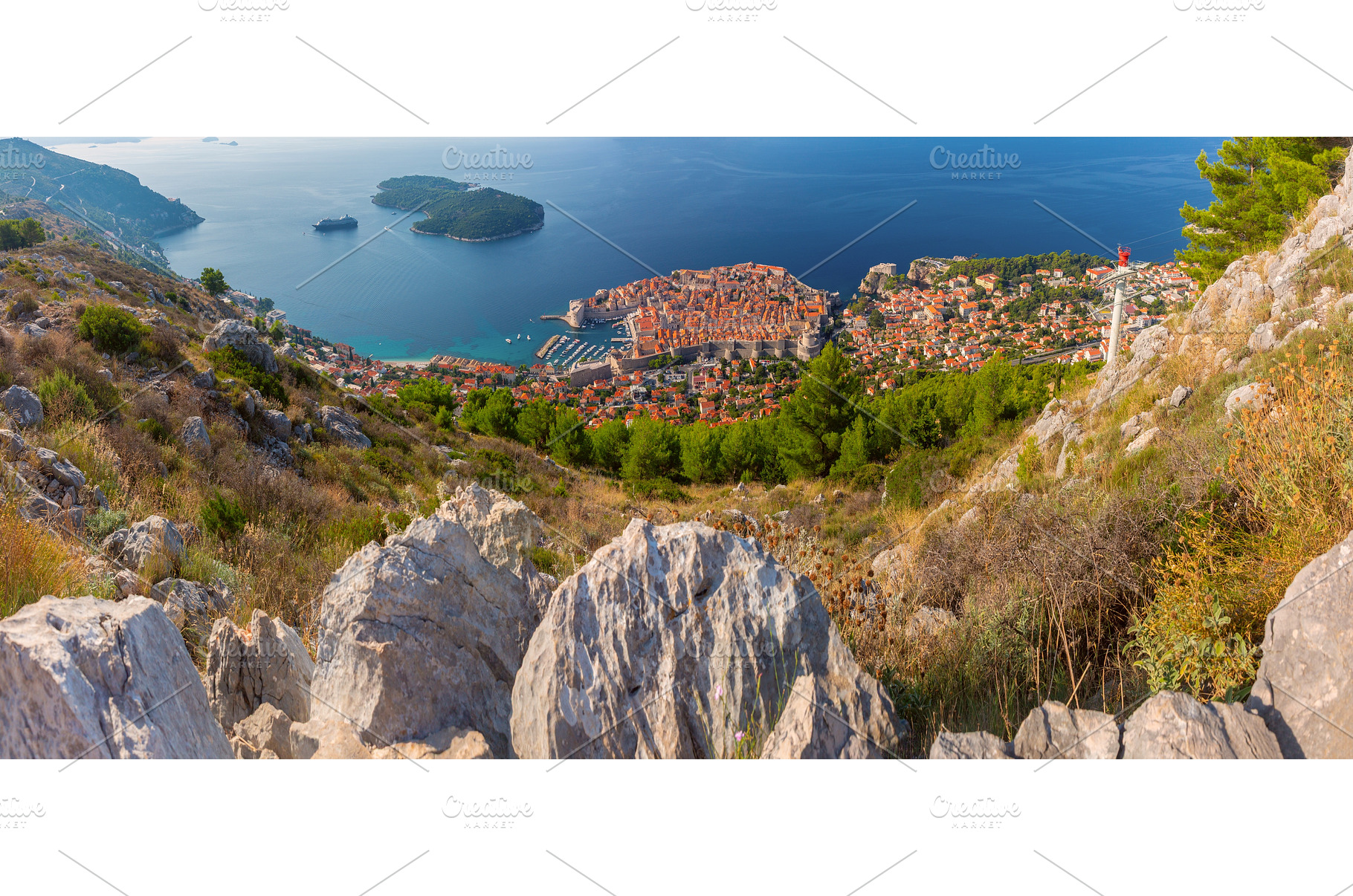 Aerial View of Old Town and Harbor, an Architecture Photo by kavalenkava