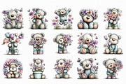 Spring Teddy Bear Clipart, an Illustration by Libby Wishes (Thumbnail 5 of 5)