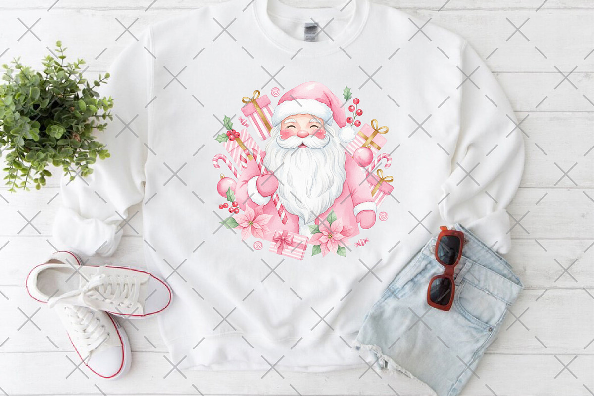 Christmas Coquette Pink Santa PNG, an Illustration by Craft Nest (Photo 4 of 6)