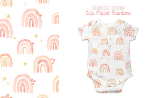 Cute Rainbow Hand-Drawn pattern