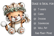 Whimsical Christmas Tiger Clipart, an Illustration by Pixels.Craft (Thumbnail 3 of 6)