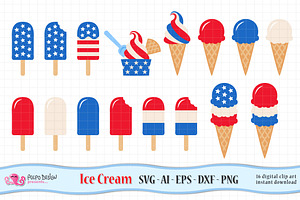 4th of July Ice Cream SVG