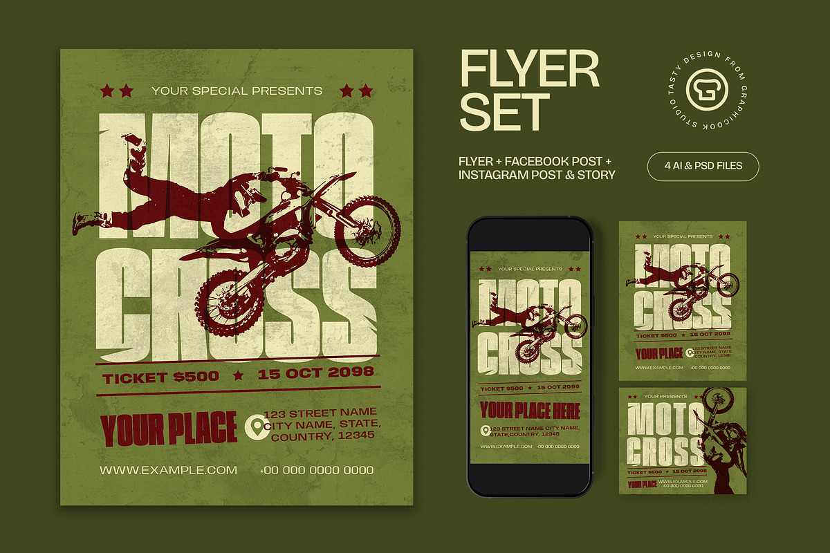 Moto Cross Flyer, a Flyer Template by graphicook (Photo 1 of 3)