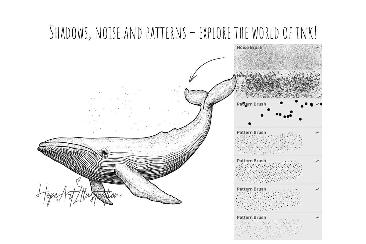 Procreate Ink, Fine line Brushes, a Brush Add-On by HopeArtIllustration (Photo 4 of 10)