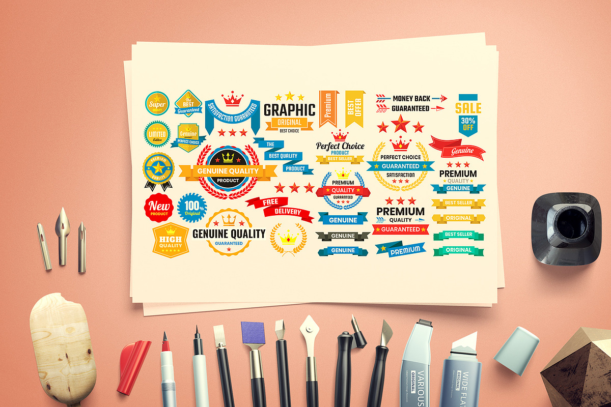 1046 VINTAGE BADGE & RIBBON, a Branding & Logo Template by Toonsteb (Photo 5 of 19)