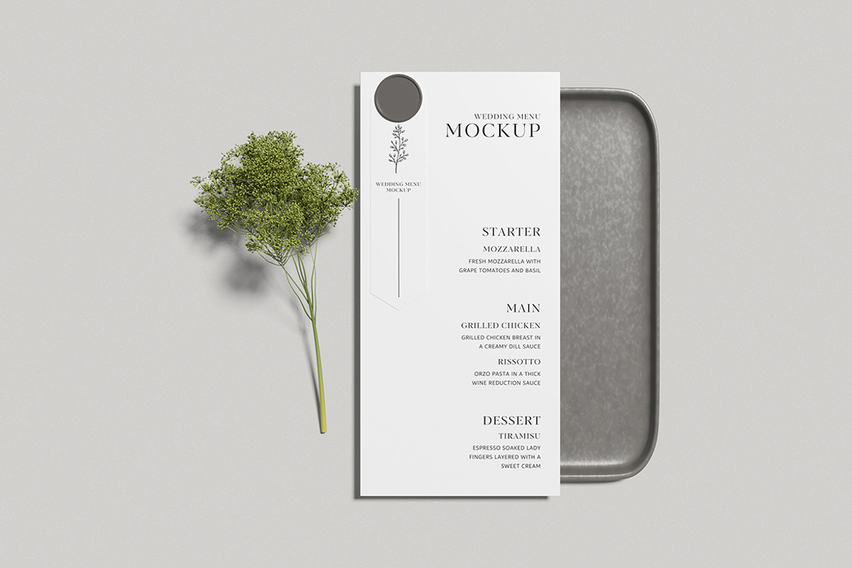 Wedding Menu Mockup, an Advertising Mockup by swsi-studio (Photo 3 of 5)