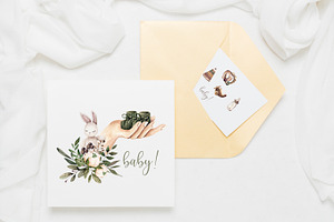 Watercolor Newborn Clipart