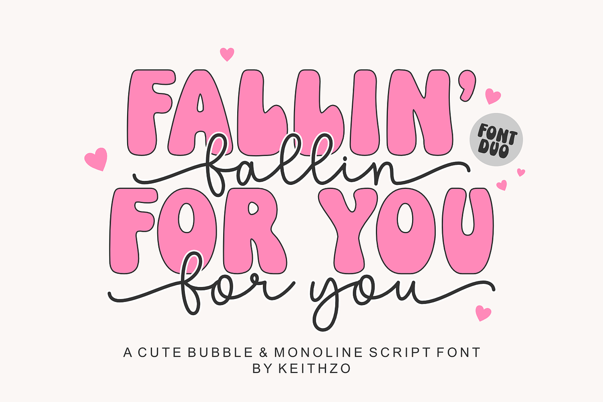 Fallin for You - Font Duo, a Handwritten Font by Keithzo (Photo 1 of 9)