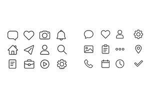 Collection of minimalist icons, a Technology Illustration by ZinetroN