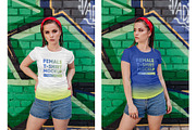 Female T-Shirt in City Mockups Vol3, a Shirt Mockup by Hi, Mock-Up! (Thumbnail 5 of 9)