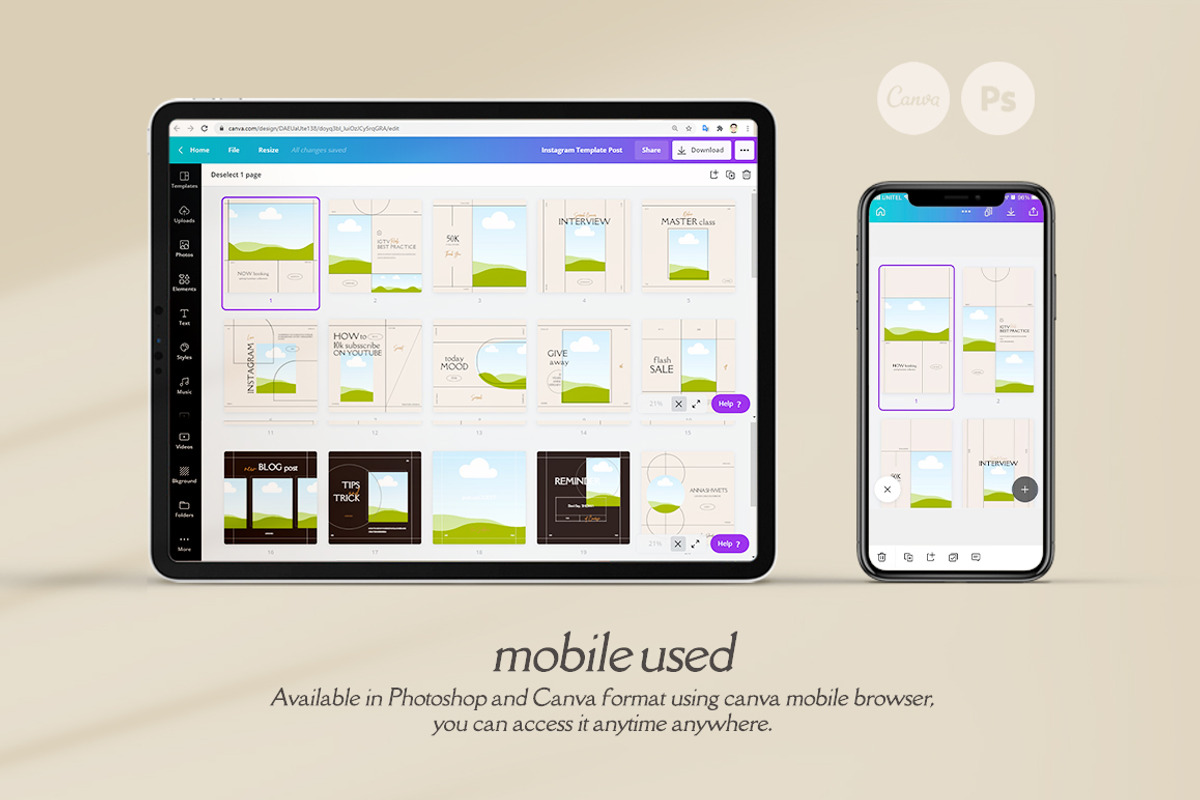 Content Marketing Template PS CANVA, a Social Media Template by goodesign (Photo 2 of 14)