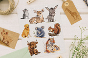 Cute Watercolor Animals, an Animal Illustration by Helospace (Thumbnail 5 of 10)