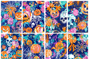 Preppy Bright Halloween Pattern