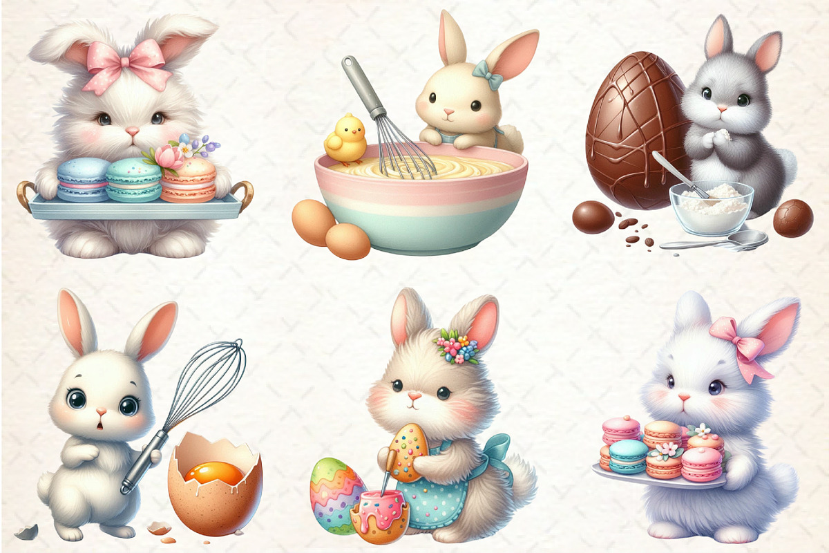 Eastertime Cooking Bunny Clipart, an Illustration by Rose Art (Photo 2 of 4)