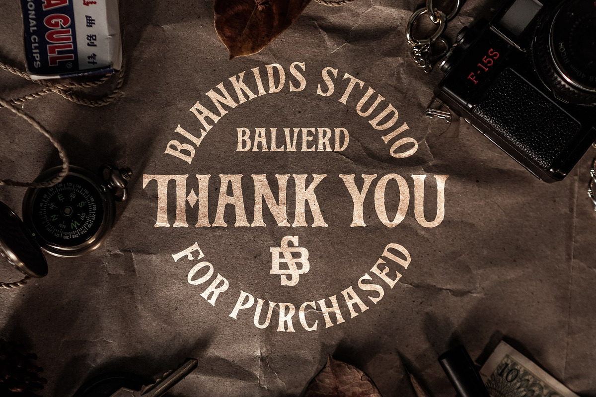 Balverd a Vintage Style Typeface, a Serif Font by Blankids Studio (Photo 12 of 12)