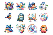 Watercolor Cute Bird Sublimation PNG, an Illustration by SinaCreation (Thumbnail 2 of 7)