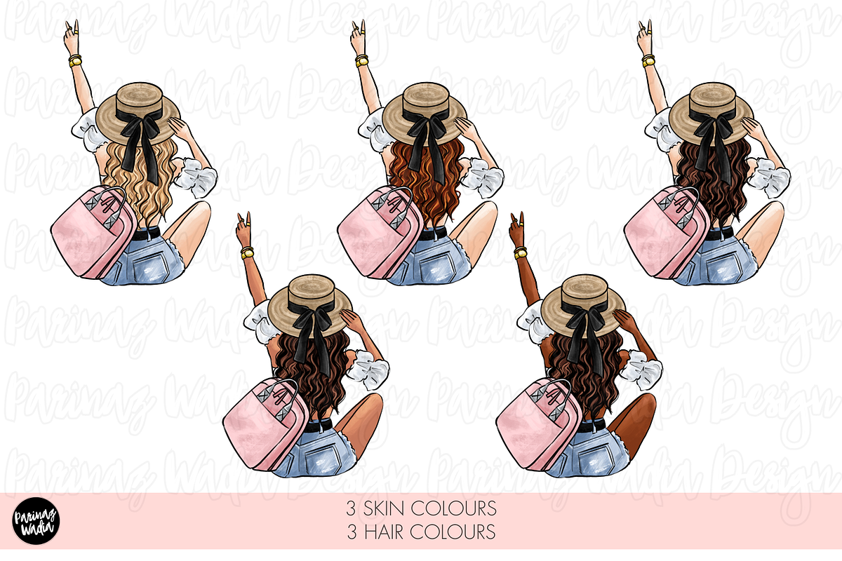Pink Travel girl clipart png, a Person Illustration by Parinaz Wadia Design (Photo 5 of 10)