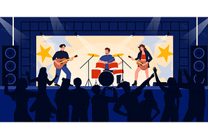Concert, music festival, live show, a Person Illustration by Flashvector