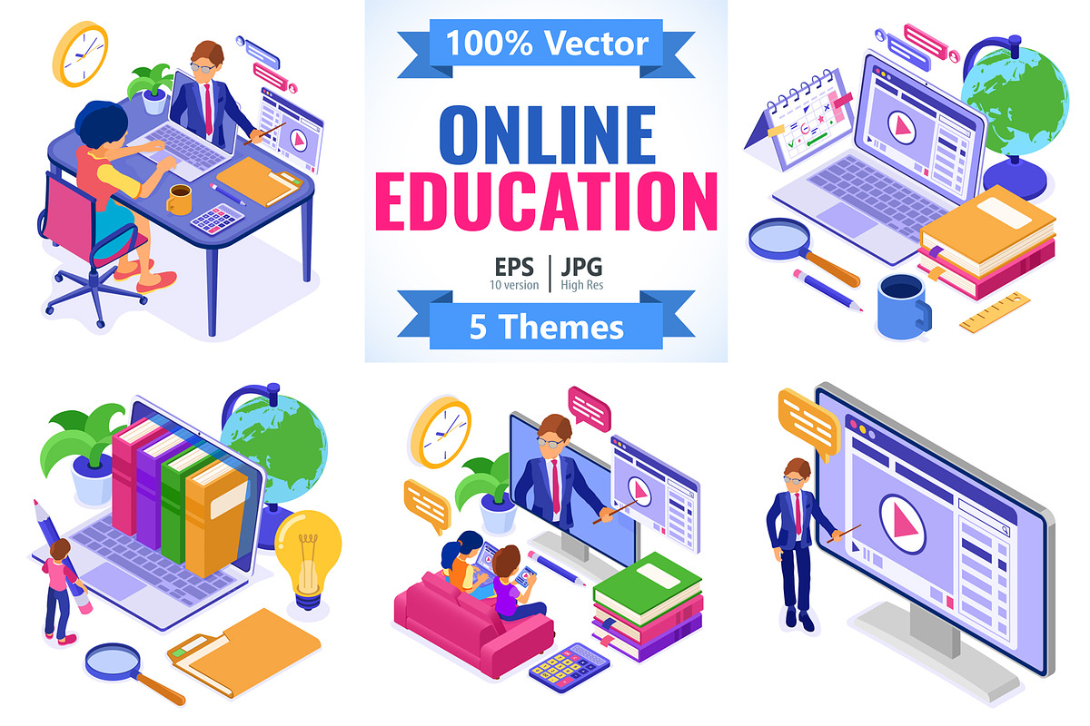 Online distance education from home, an Education Illustration by TAlex (Photo 1 of 6)