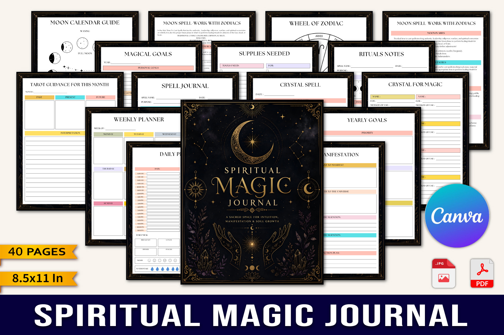 Spiritual Magic Journal, a Stationery Template by Designmela01