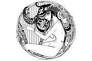 Art Nouveau vignette, a Decorative Illustration by separisa (Thumbnail 1 of 2)