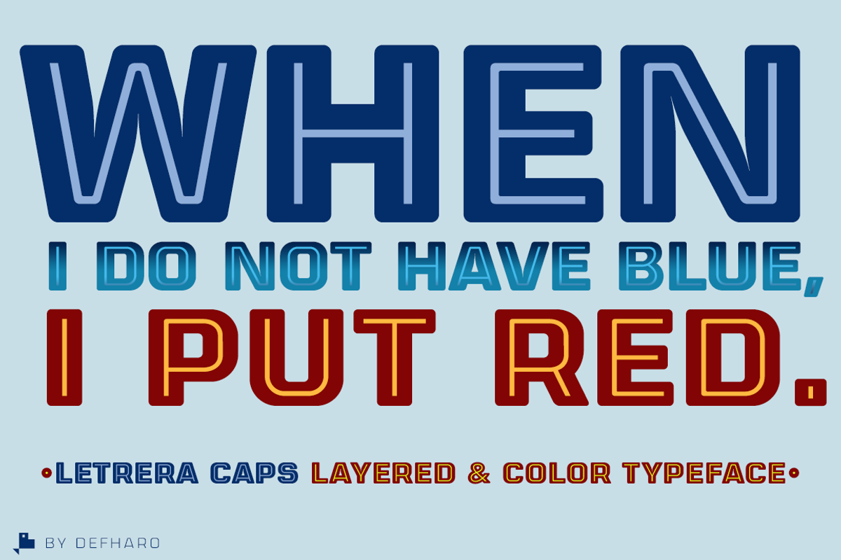 Letrera Caps -Layered & Color Fonts- preview 3
