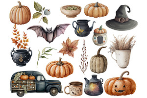 Cute Halloween Clipart Set