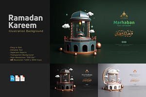 3D Ramadan Decoration, a Decorative Illustration by Modaldesain