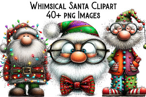 Whimsical Santa Clipart, an Illustration by Pixels.Craft