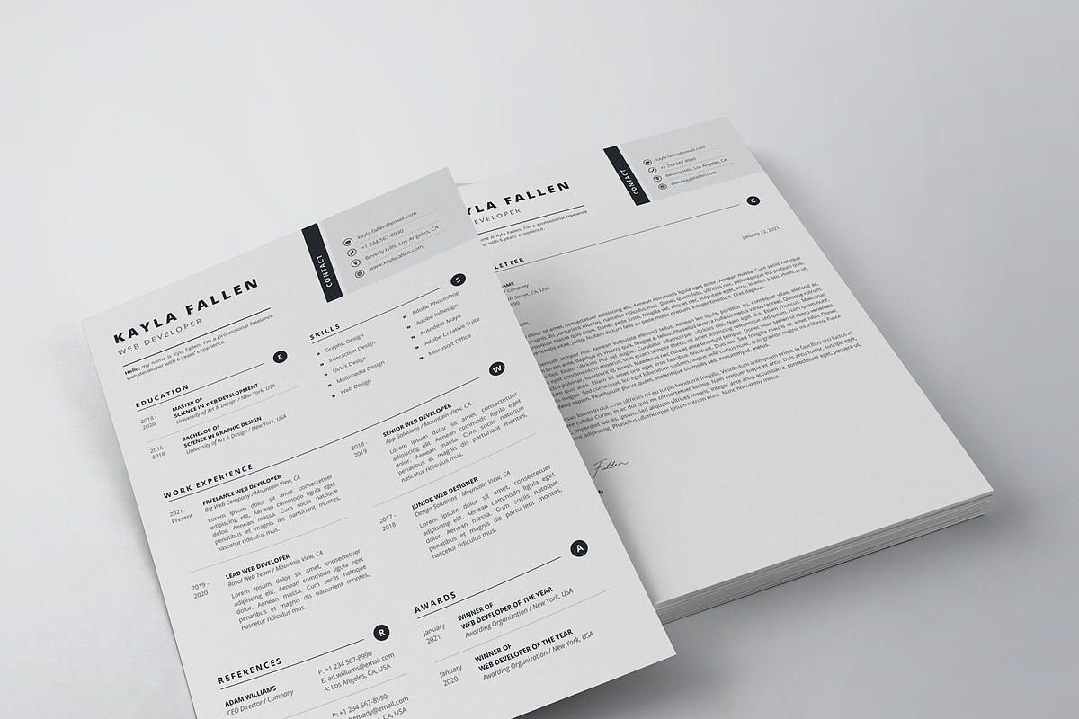 Clean Resume/CV Template, a Resume Template by HueNestify (Photo 4 of 4)