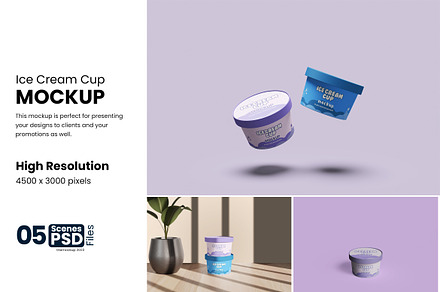 Ice Cream Cup Mockup, a Packaging Mockup by bimockup