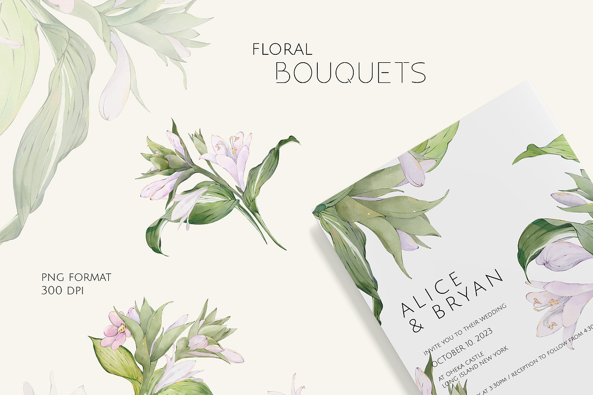 HOSTA watercolor floral set, a Decorative Illustration by Yuliia Lashevska (Photo 4 of 12)