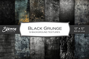 Black Grunge Backgrounds, a Background Graphic by Skritch Studio (Thumbnail 2 of 5)