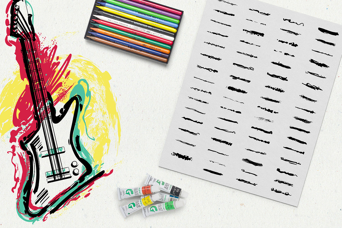 Illustrator grunge brushes, a Brush Add-On by kateja (Photo 4 of 5)