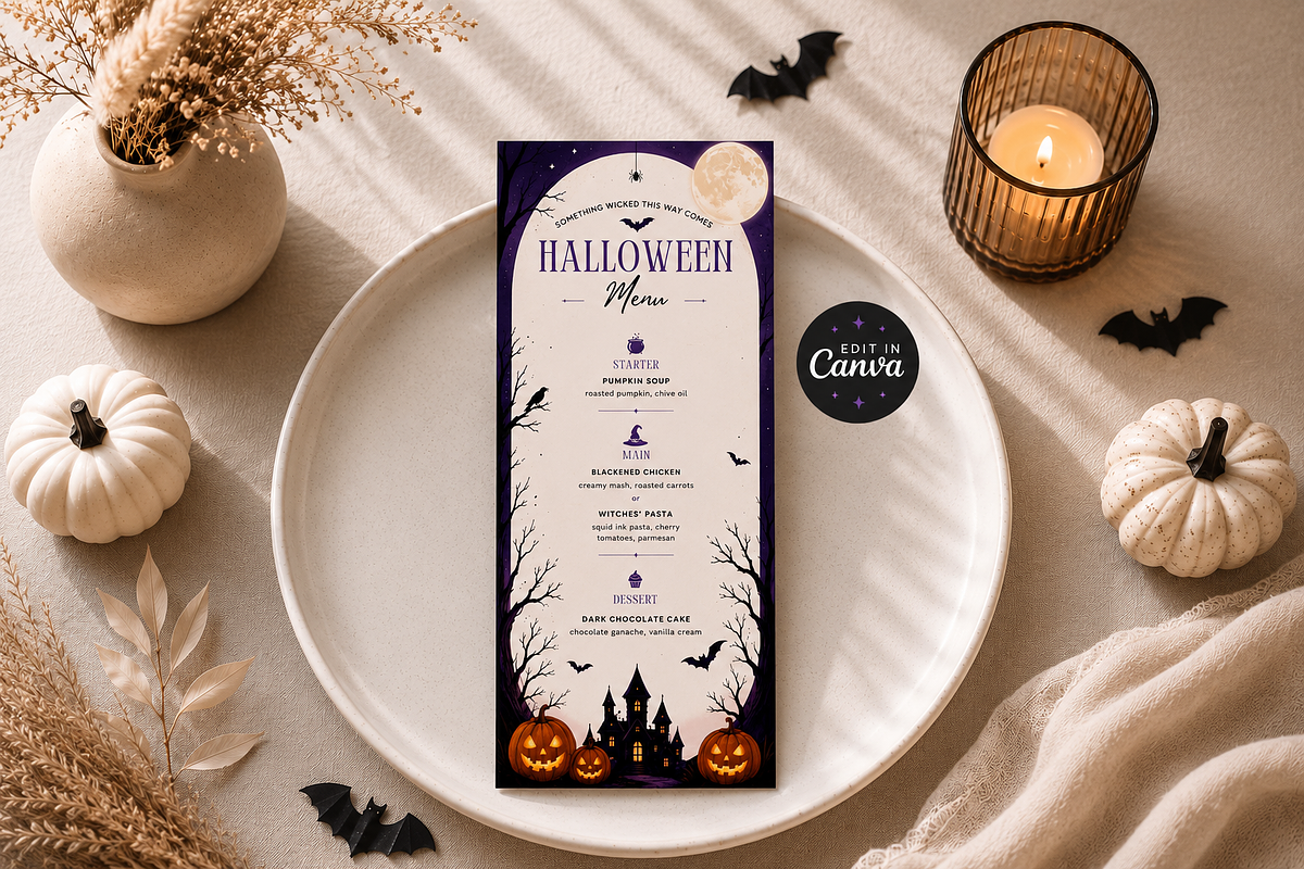 Elegant Halloween Menu Template, an Invitation Template by Arslan (Photo 1 of 5)