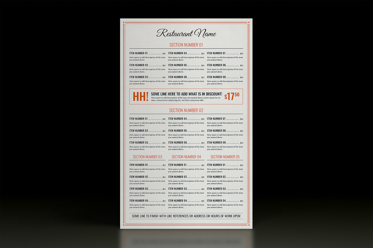 Classy Elegant Food Menu Page Templa, a Print Template by Luuqas Design