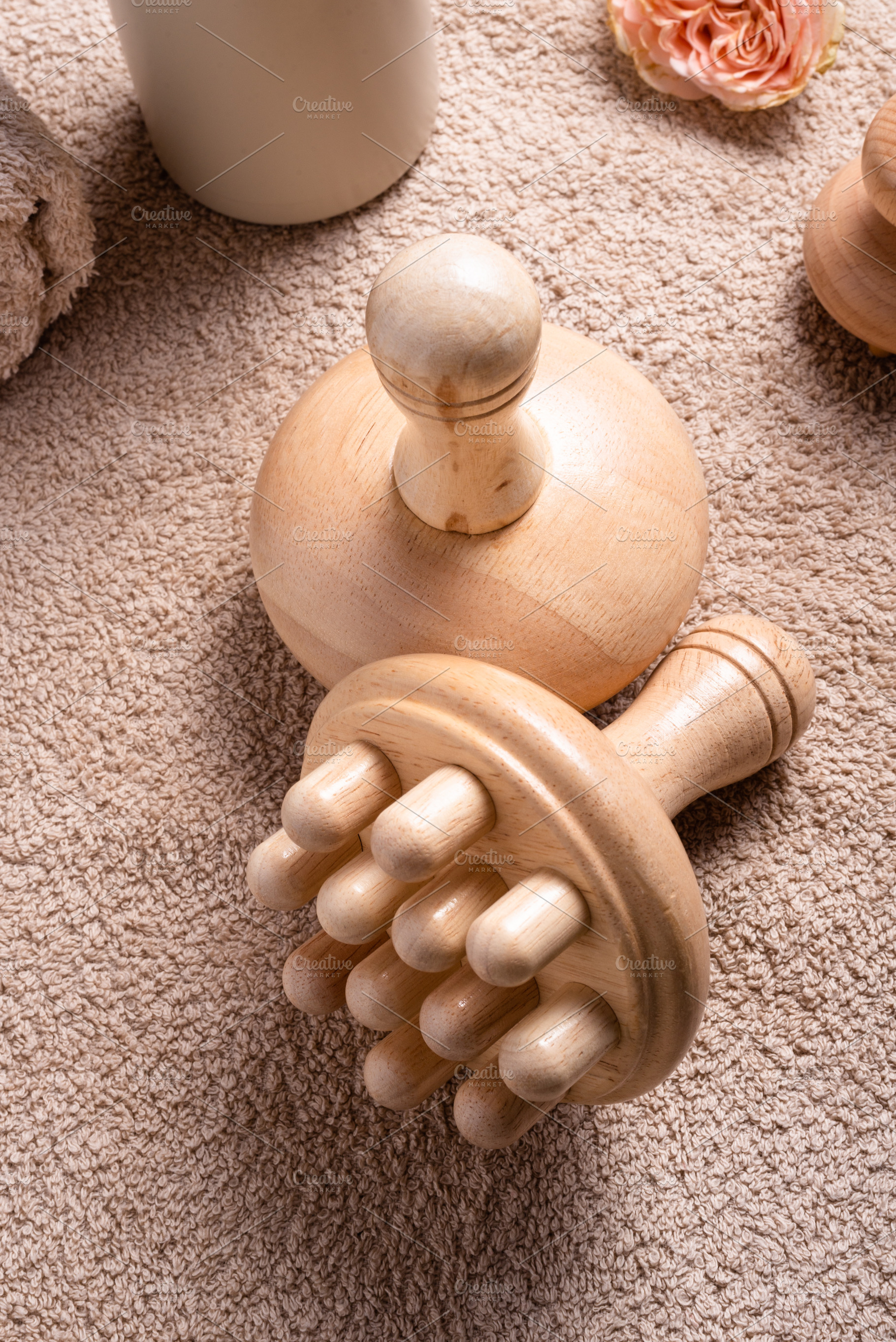 Wood Therapy Massage Tools, Maderoterapia, Manual Mushroom Massa, a Health & Medical Photo by MDBildes