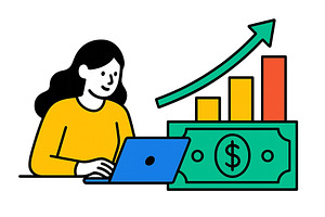 Vector illustration of a person, a Finance Illustration by ZinetroN