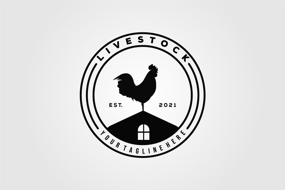 rooster farm livestock logo vector, an Object Graphic by Rizkaarishandy_shop (Photo 3 of 3)