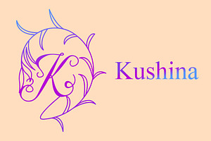 Kushina Monogram Font Logo