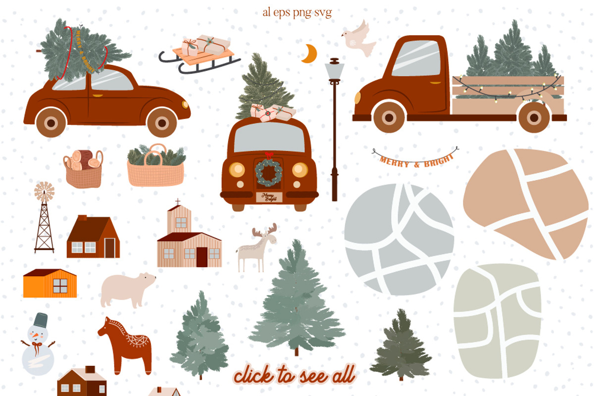 Snowy Village Christmas Collection, a Seasonal Illustration by Mio Buono (Photo 13 of 19)