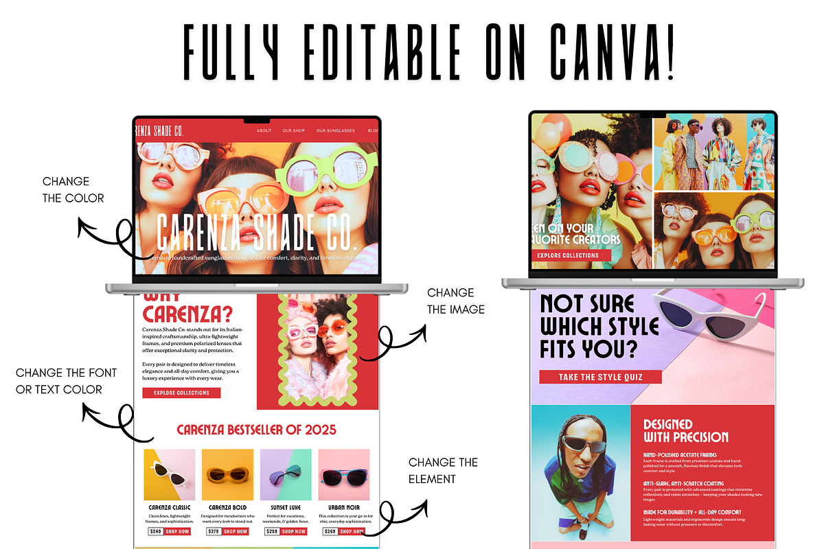 Sunglasses Shop website template, a Websites & App Template by wekreatif (Photo 4 of 5)