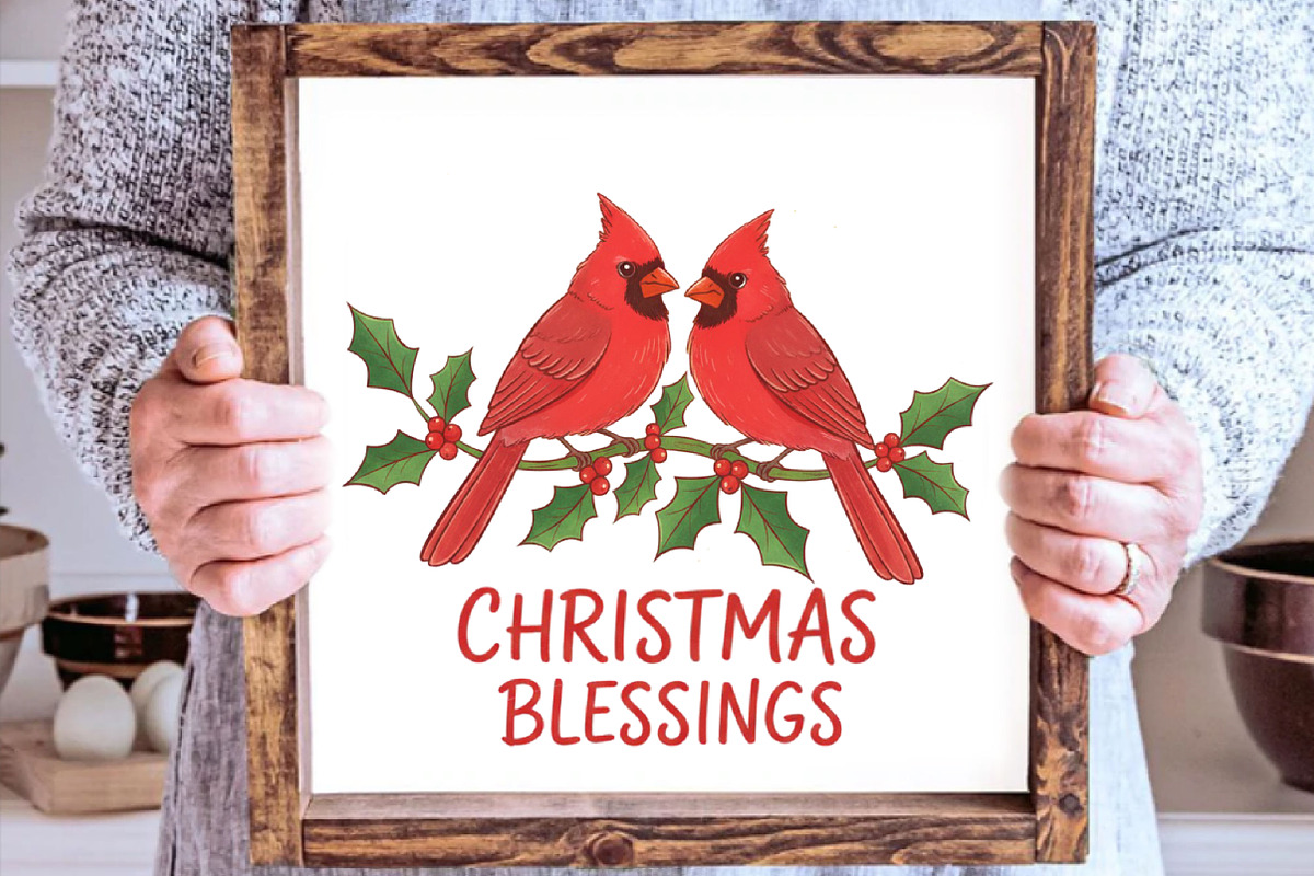 Christmas Blessings Cardinal PNG, an Illustration by SinaCreation (Photo 5 of 7)