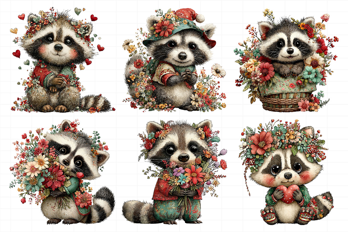 Whimsical Mother's Day Raccoon Clipa, an Illustration by Daily.Designs (Photo 3 of 8)