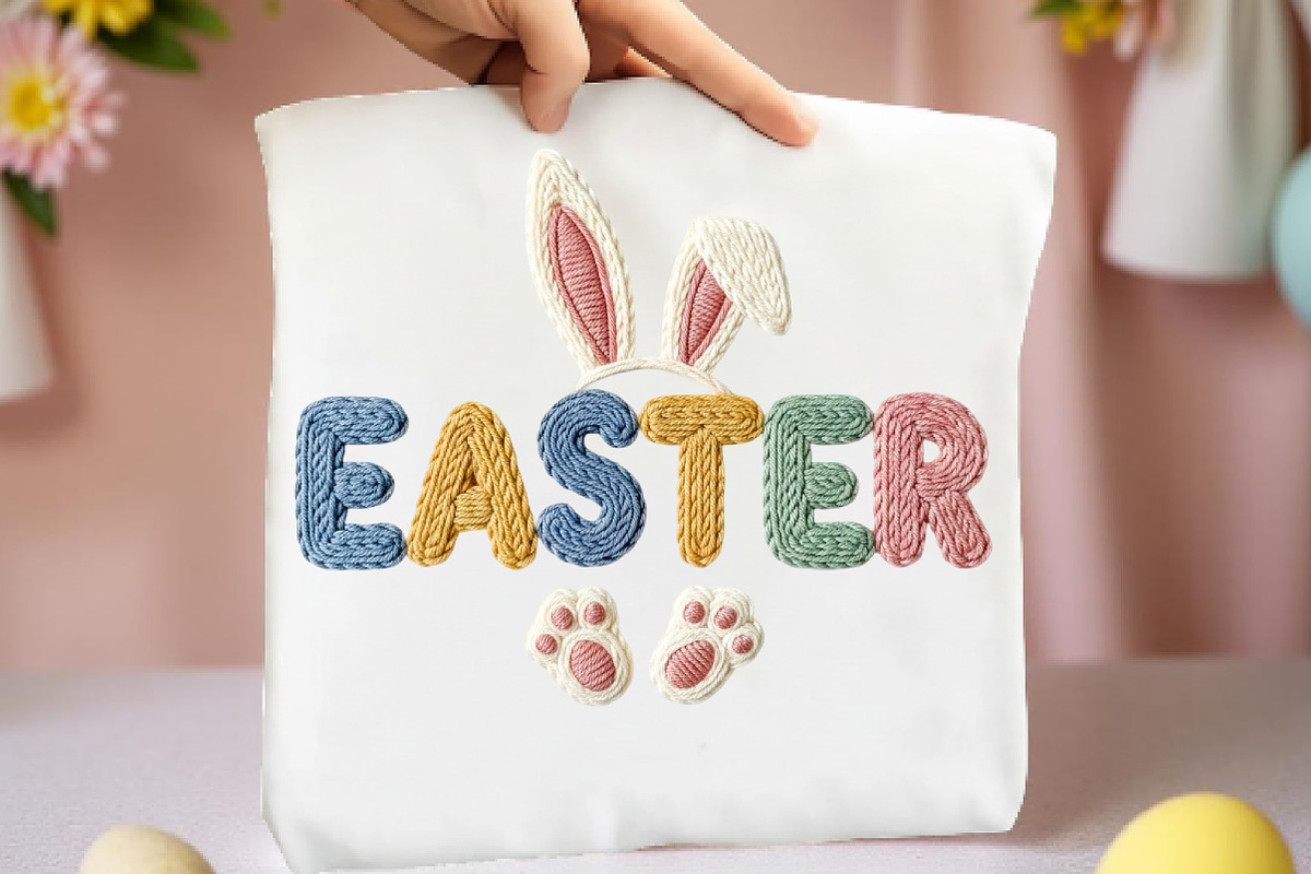 Easter Bunny, Faux Yarn Easter PNG, an Illustration by DreamArtGraphic (Photo 4 of 4)