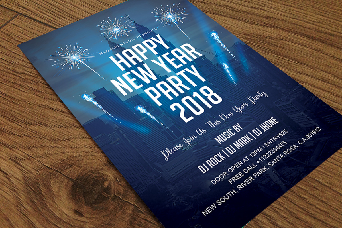 New Year Party 2018 Flyer, a Flyer Template by Madhabi Studio (Photo 3 of 4)
