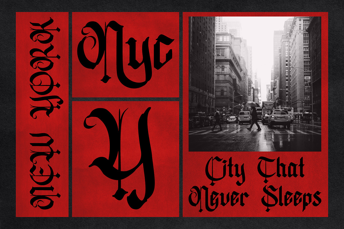 Lyveros – Blackletter Font, a Blackletter Font by Randi Irvan | Rvandtype (Photo 8 of 11)
